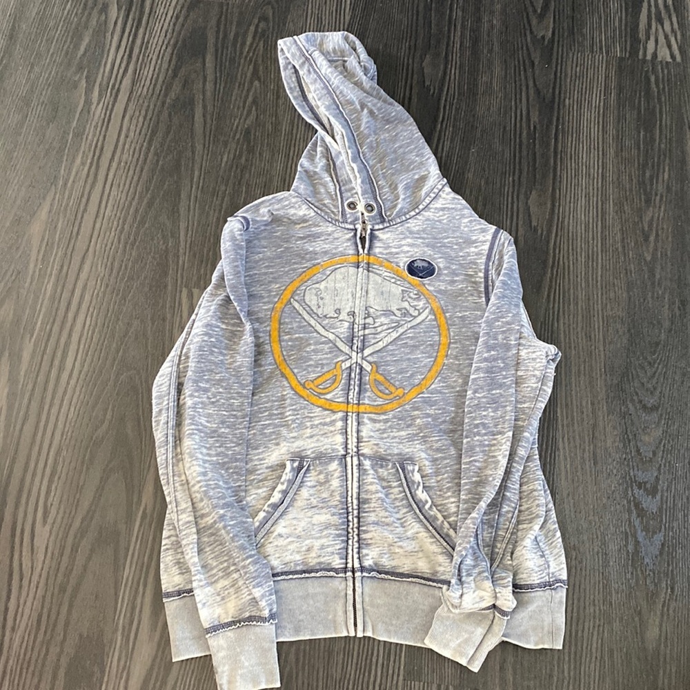 Majestic Gray Heather Zip-Up Hoodie with Yellow Graphic